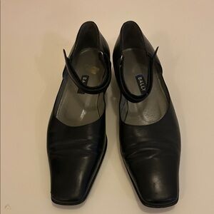 Bally Black Leather Mary Jane Loafers with Ankle Strap